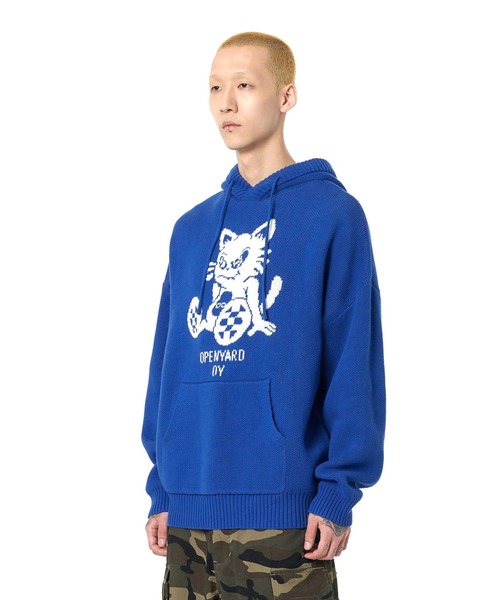 OY（オーワイ） パーカー 「OY/オーワイ」BLACK CAT KNIT HOODIE