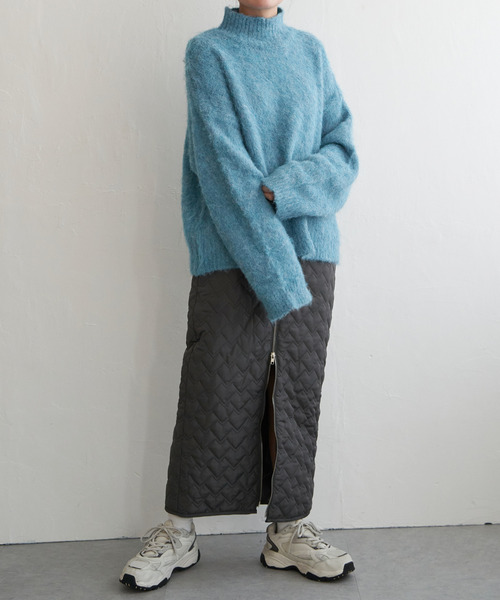 VENCE EXCHANGE スカート ハートキルトダブルジップタイトスカート