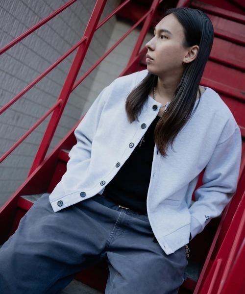 カーディガン gibous/ギボス/別注スウェットカーディガン（クルーネック） レディース メンズ L.H.P カーディガン gibous/ギボス/別注スウェットカーディガン