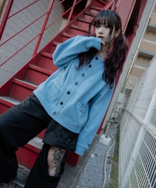 カーディガン gibous/ギボス/別注スウェットカーディガン（クルーネック） レディース メンズ L.H.P カーディガン gibous/ギボス/別注スウェットカーディガン