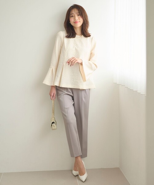 かわいい服セット シアースリーブ刺繍ドレス/ロングスリーブ/ワッフル生地/ボタン
