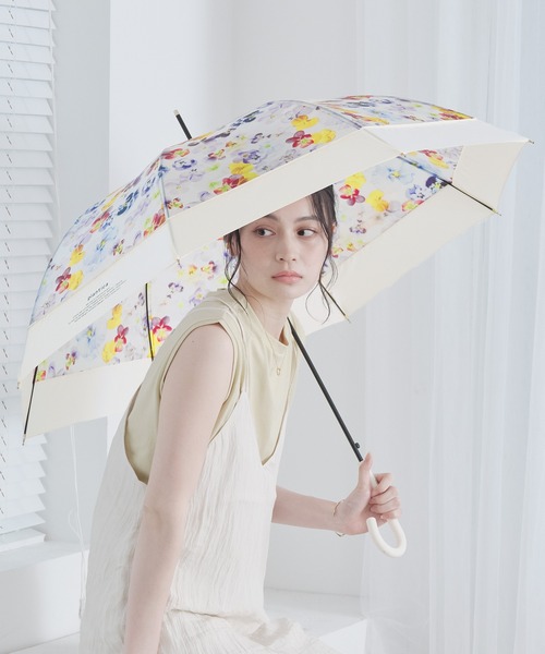 さえら傘入れヒスクローネ花入れフラワー装飾 ピンク巾着ナイロン激レア未使用タグ付 Wpc. 傘 「plantica×Wpc.」切り継ぎフラワーアンブレラ