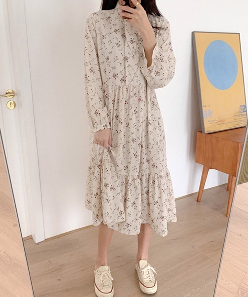 miniministore（ミニミニストア） ワンピース 小花柄 ボウタイ