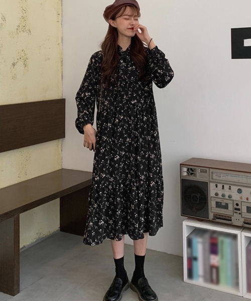 miniministore（ミニミニストア） ワンピース 小花柄 ボウタイ