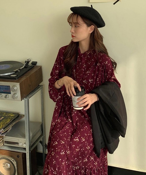 miniministore（ミニミニストア） ワンピース 小花柄 ボウタイ