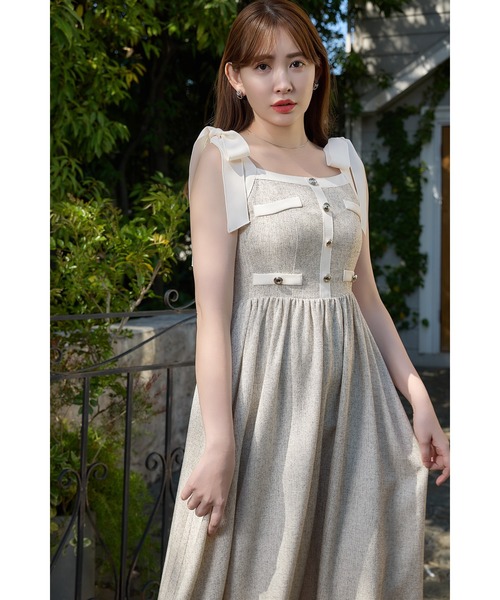 ワンピース Verona Tweed Long Dress ワンピース herlipto Verona