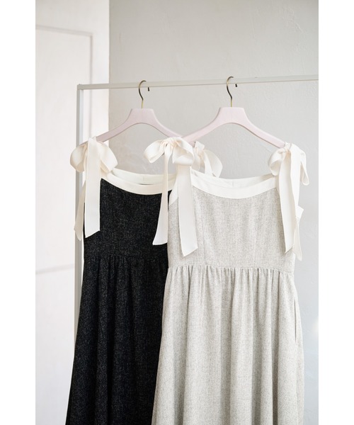 ワンピース Verona Tweed Long Dress Shipping in mid-August] Verona Tweed Long Dress