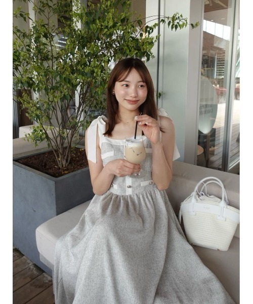 ワンピース Verona Tweed Long Dressの画像