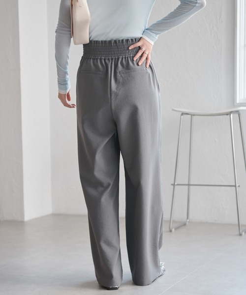 コムデギャルソン　グレー ワイドパンツ RANAN（ラナン） パンツ ウエストゴムシャーリングワイドパンツ