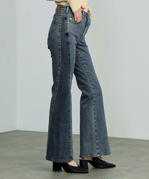 フレアデニム zenez opium ペイントpants SOMETHING ジーンズ デニム デニムパンツ LISAフレアデニム