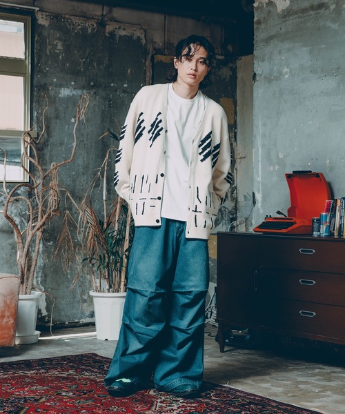 JieDa（ジエダ） ワイドパンツ ジーンズ PARACHUTE DENIM PANTS メンズ