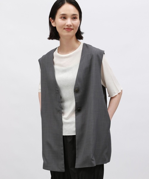 COMME CA MEN ベスト ジレ ナイロントリコット ロング ジレ