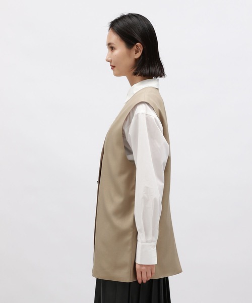 レディース コクーンシェイプ ノーカラー ベスト LAKOLE ベスト ジレ ノーカラーベスト / 142604 レディース : ZOZOTOWN