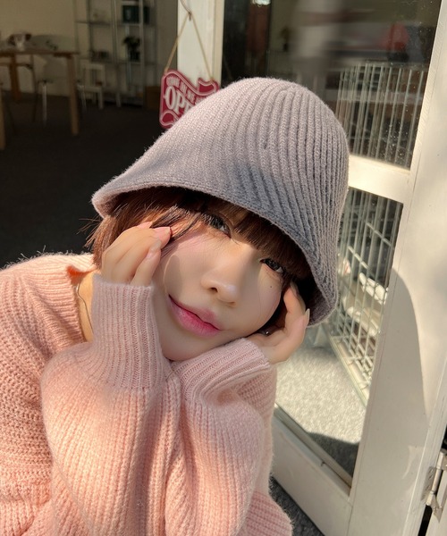 帽子 ハット リブ ニットバケットハット レディース : ZOZOTOWN