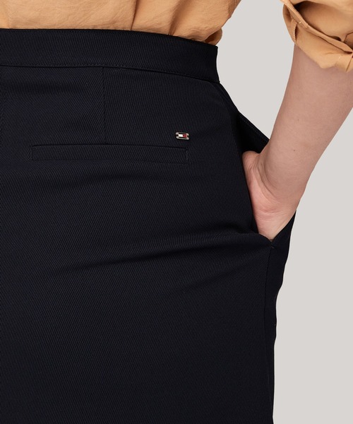 TOMMY HILFIGER スカート ゴールドボタンツイルミディスカート