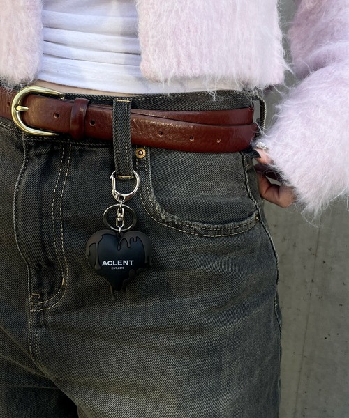 ACLENT チャームベルトディティールブーツ 3CM]シャーリングスエード