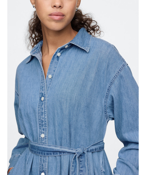 *SPORTMAX* Douglas デニム ミニシャツワンピース バックジップ dazzlin（ダズリン）の「ジップシェイプミニシャツワンピース