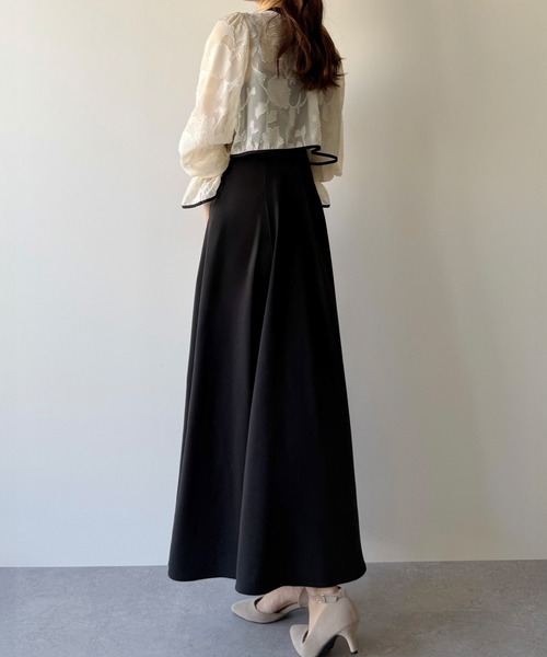 2WAYパール付きシアーレースバックリボンボレロスリットキャミワンピース M Leja（レジャ）の「【LEJA】2WAYパール付きシアーレースバック
