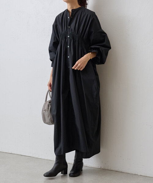 BEARDSLEY ウエストギャザーチュニック ブラック BEARDSLEY ウエストギャザーチュニック ブラック BEARDSLEY