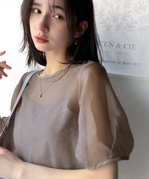 life's Sheer Highnecked Blouse キャミ付 今季物 【公式通販】