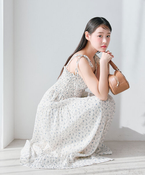 OLIVE des ワンピース 前あきシャーリングキャミワンピ