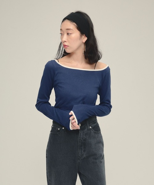 tシャツ 「eL」Color Trim Tee LS/291492 レディース