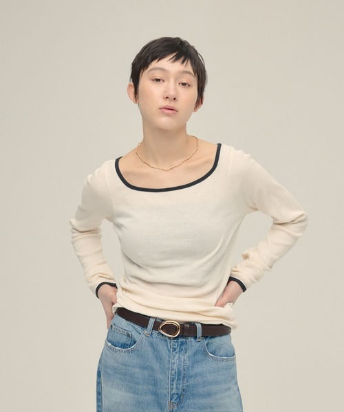 tシャツ 「eL」Color Trim Tee LS/291492 レディース | ブランド登録なし | 01