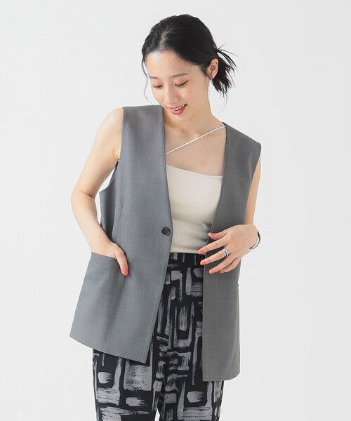 B：MING by BEAMS ベスト ジレ ノーカラージレ（S〜M