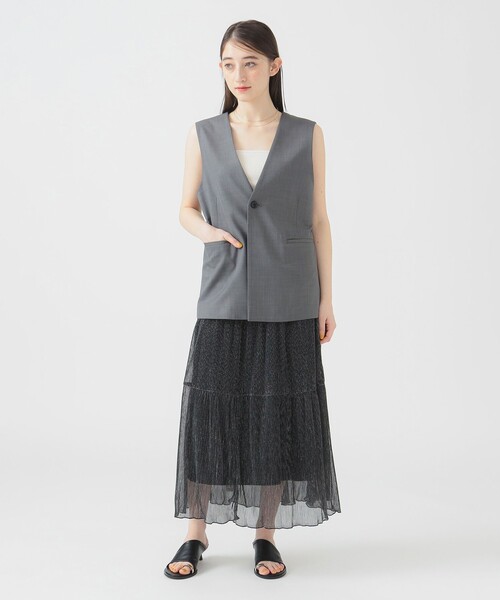B：MING by BEAMS ベスト ジレ ノーカラージレ（S〜M