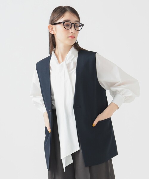 ベスト ジレ ノーカラージレ（S〜M） レディース B：MING by BEAMS ベスト ジレ ノーカラージレ（S〜M