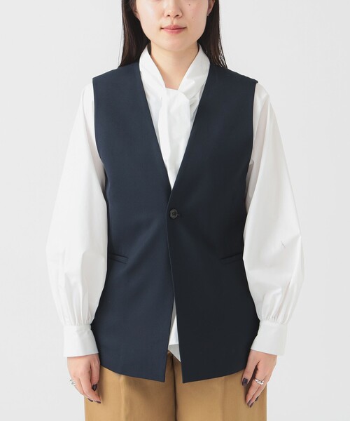 ベスト ジレ ノーカラージレ（S〜M） レディース B：MING by BEAMS ベスト ジレ ノーカラージレ（S〜M