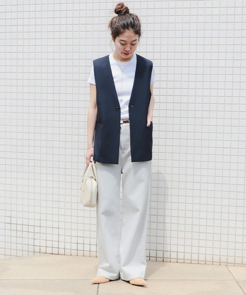 ベスト ジレ ノーカラージレ（S〜M） レディース B：MING by BEAMS ベスト ジレ ノーカラージレ（S〜M