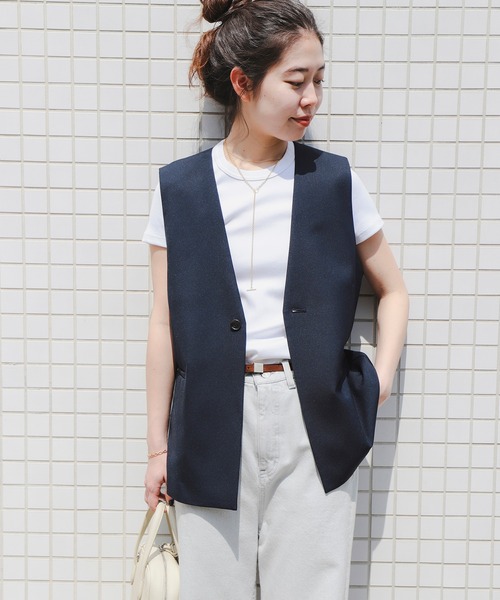 B：MING by BEAMS ベスト ジレ ノーカラージレ（S〜M
