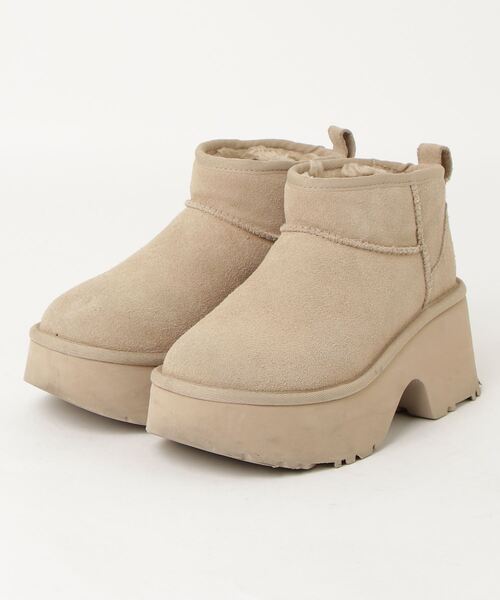 UGG ベージュ 厚底ショートブーツ UGG Australia 「UGG」 ショートブーツ 6 ベージュ レディース