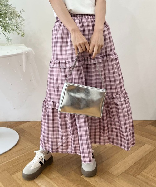 スカート ティアードチェックロングスカート : ZOZOTOWN Yahoo!店