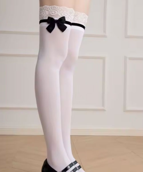 Mayree 靴下 「urge select」レース×リボン ガーリー クラシカル ニー