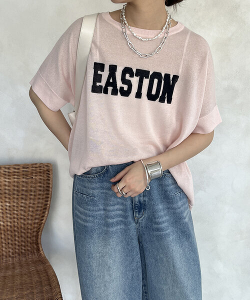 新品タグ付きDOUDOU 前後2WAYシアーインターシャEASTONロゴニット 新品タグ付きDOUDOU 前後2WAYシアーインターシャEASTON