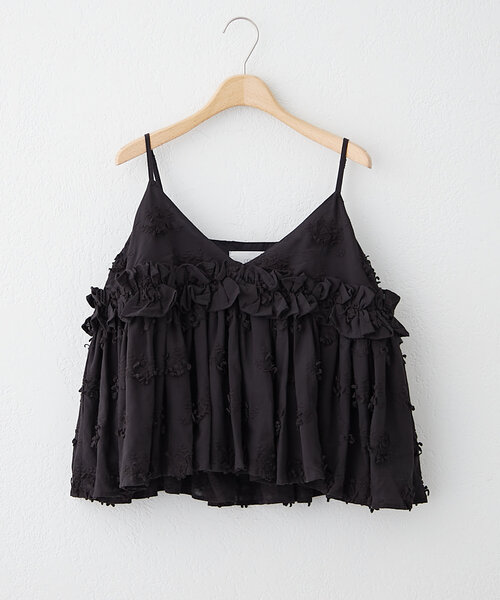 mystic ブラウス シャツ crinkle 3D embroidery camisole