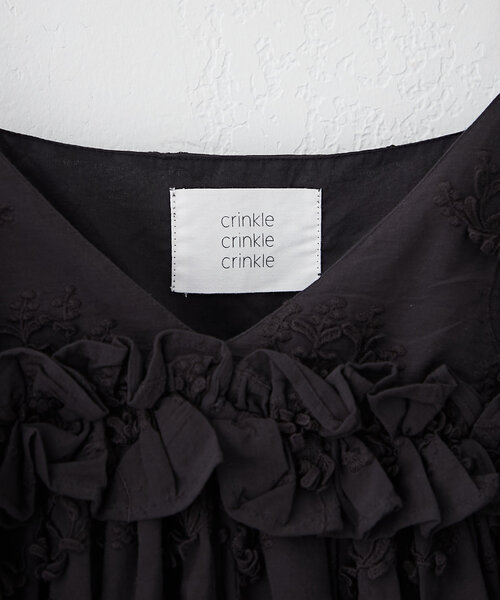 crinkle crinkle crinkle キャミソールブラウス　ブラック crinkle crinkle crinkle 黒 キャミソール ブラウス crinkle