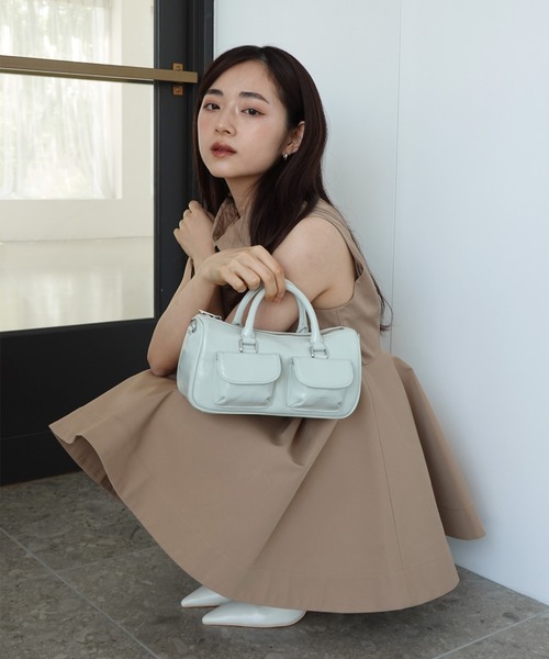 eimy istoire tシャツ ウエスト切替シャツカラーフレアTOPS