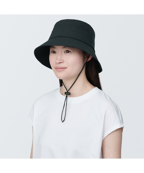 無印良品2点／風を通す 通気性 バケットハット 黒 56.5〜59cm MUJI (無印良品) - 新品 無印良品 風を通す ちいさくまとまる