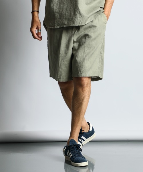 The DUFFER of ST.GEORGE パンツ LINEN BLEND SETUP SHORTS：綿