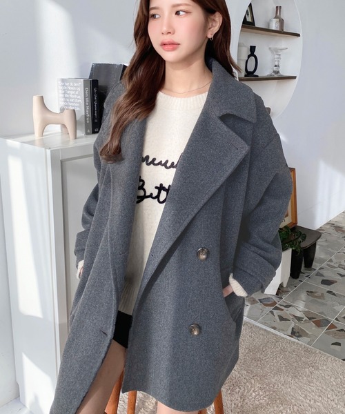 moment+ ピーコート FREE グレー レディース : ZOZOTOWN Yahoo!店