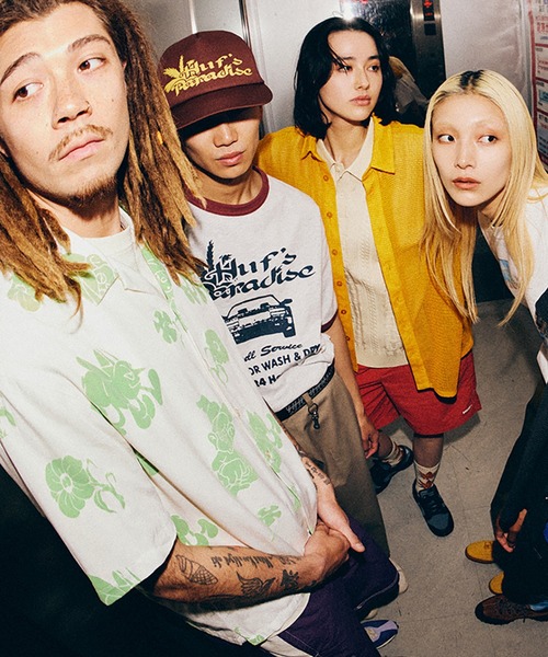 HUF（ハフ） シャツ TRIP FLOCKED RESORT SHIRT メンズ レディース