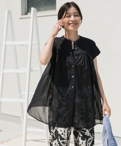 URBAN RESEARCH DOORS ブラウス シャツ 「UR TECH」ボイル