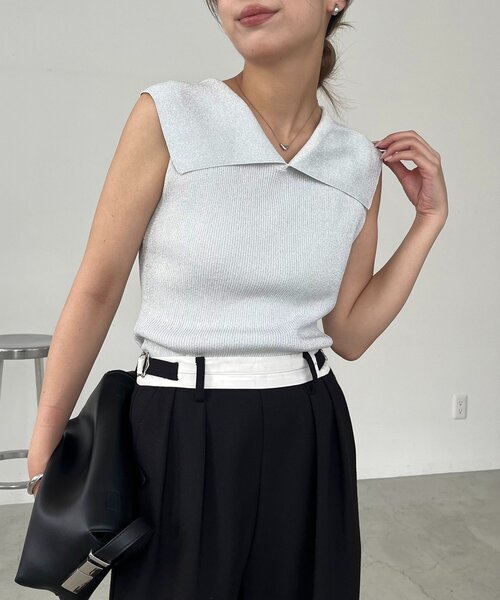 CAPRICIEUX LE'MAGE ニット セーター 「前後2WAY仕様」BIG襟