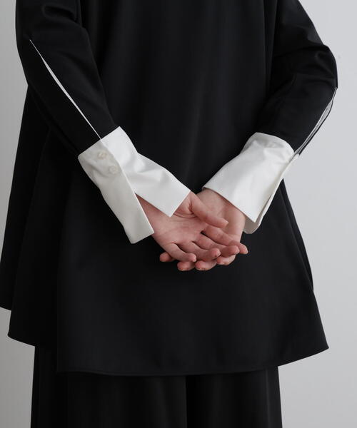 LE PHIL（ル フィル） ブラウス シャツ バイカラーテントブラウス