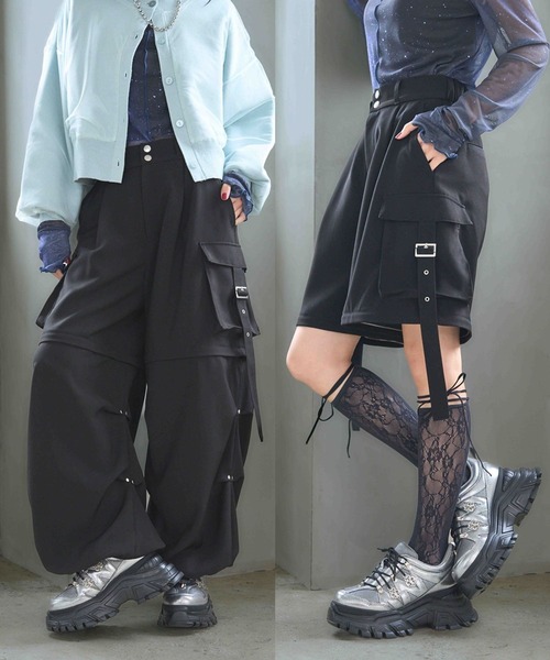 HARE カーゴパンツ HARE 「HARE」 カーゴパンツ FREE ブラック系その他2 レディース