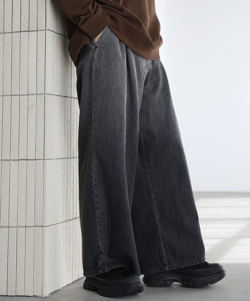 「ETELIO」 加工デニムパンツ L ブルー メンズ