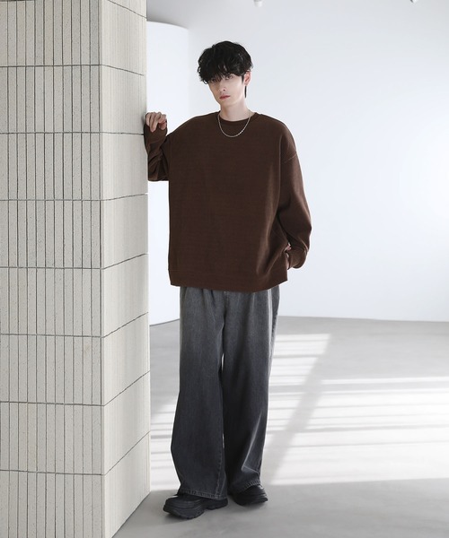 「ETELIO」 加工デニムパンツ L ブルー メンズ